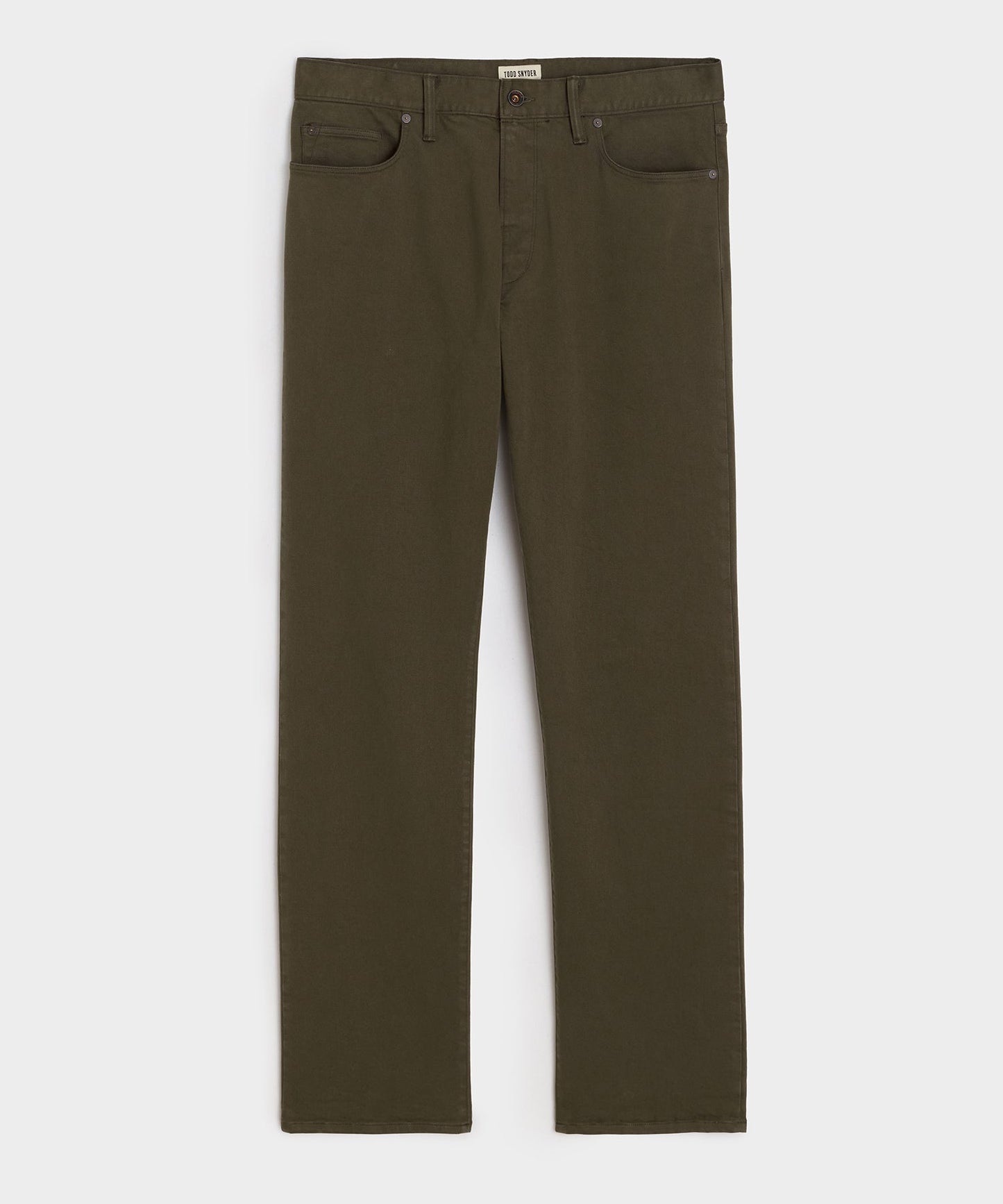 Todd Snyder Vintage Straight Garment-Dyed 5-Pocket Chino in Olive Vine Olive Vine