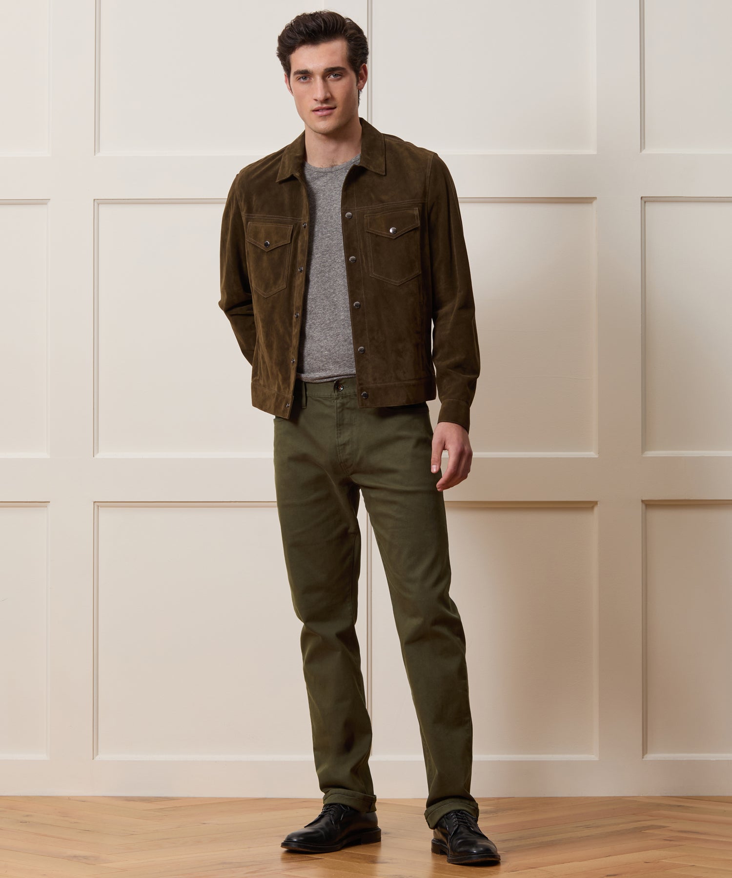 Todd Snyder Vintage Straight Garment-Dyed 5-Pocket Chino in Olive Vine Olive Vine