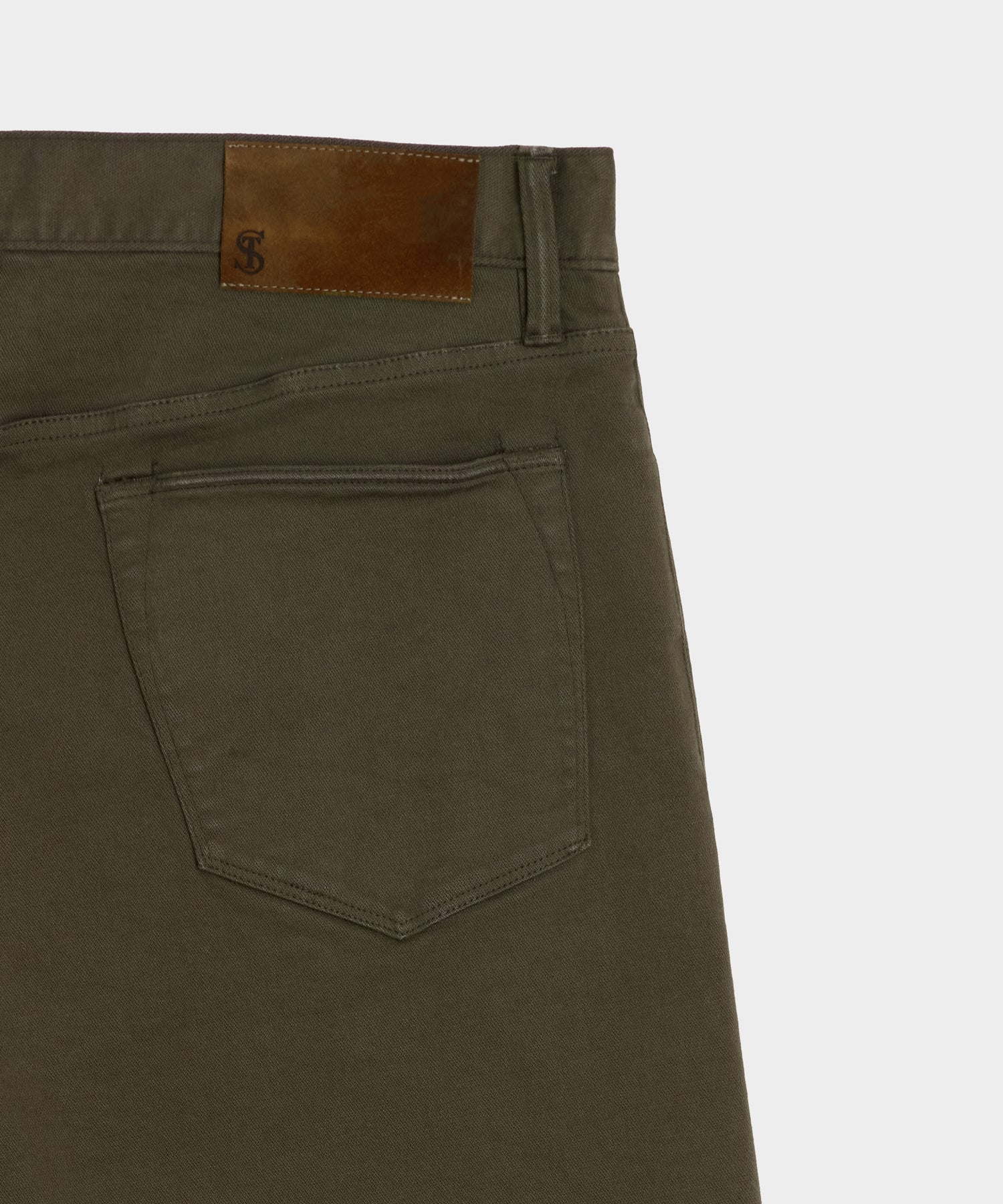 Todd Snyder Vintage Straight Garment-Dyed 5-Pocket Chino in Olive Vine Olive Vine