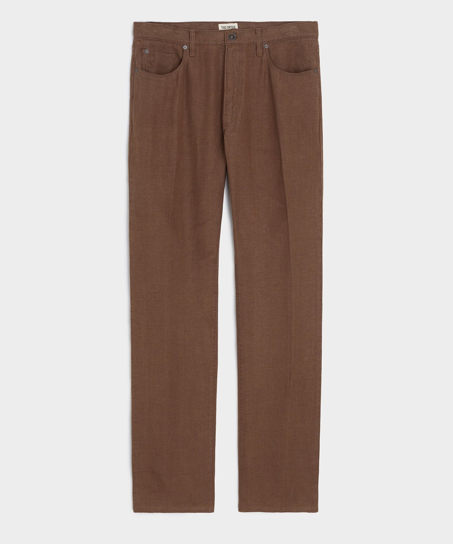 Todd Snyder Straight Fit 5-Pocket Linen Pant Cigar