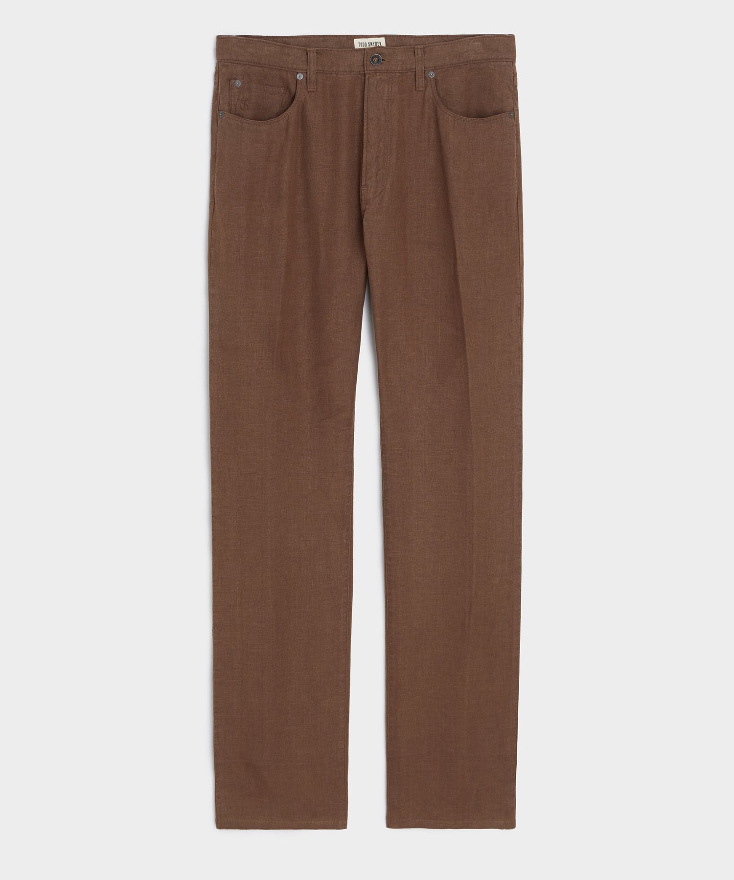 Todd Snyder Straight Fit 5-Pocket Linen Pant Cigar