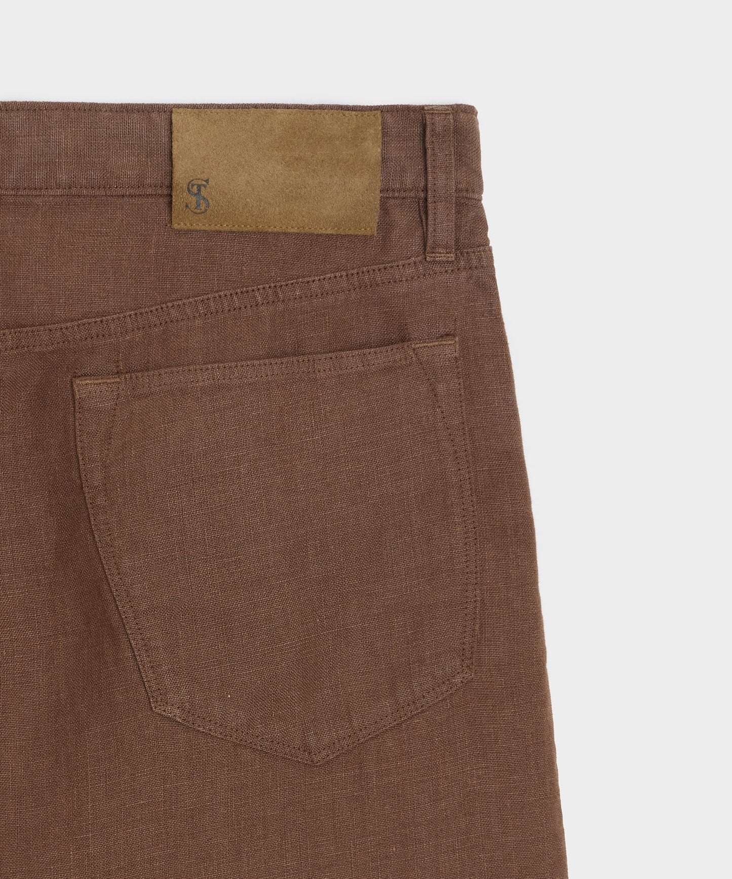 Todd Snyder Straight Fit 5-Pocket Linen Pant Cigar