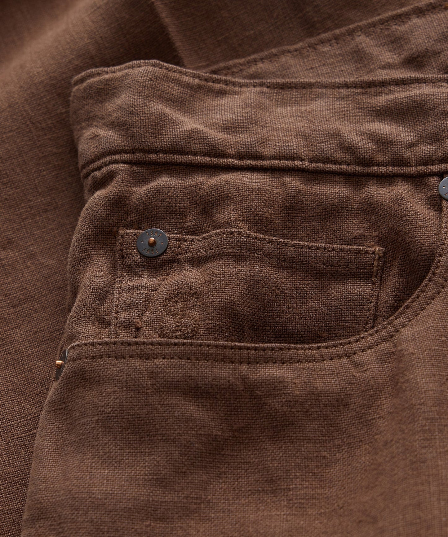 Todd Snyder Straight Fit 5-Pocket Linen Pant Cigar