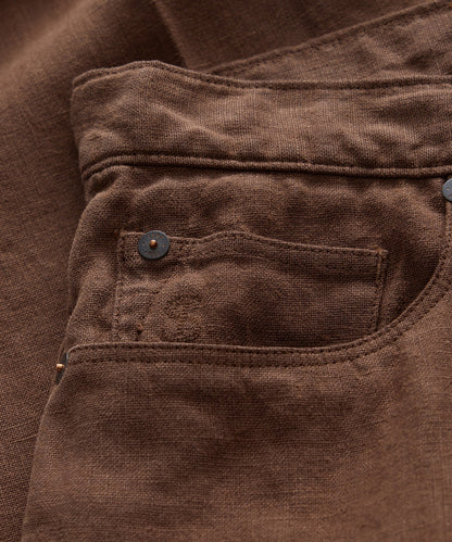 Todd Snyder Straight Fit 5-Pocket Linen Pant Cigar