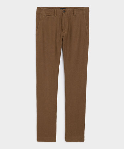 Todd Snyder Straight Fit Linen Favorite Pant in Cigar Cigar