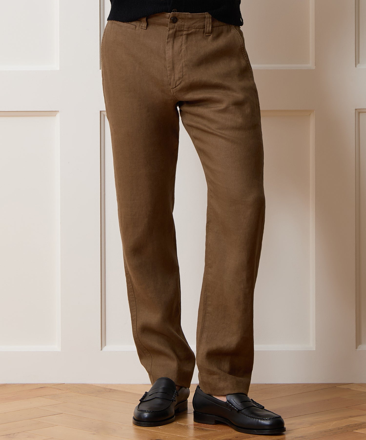 Todd Snyder Straight Fit Linen Favorite Pant in Cigar Cigar