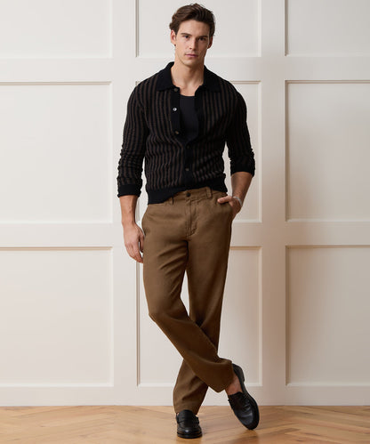 Todd Snyder Straight Fit Linen Favorite Pant in Cigar Cigar