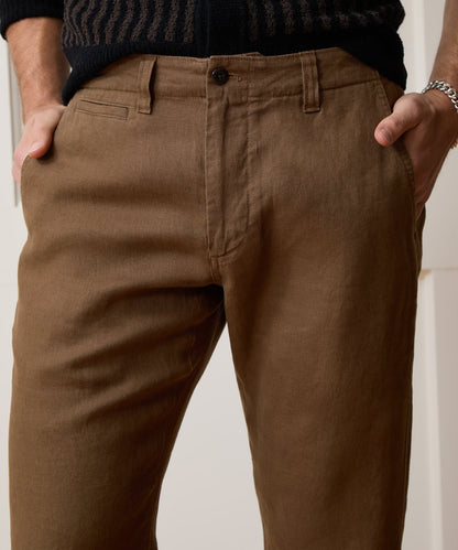 Todd Snyder Straight Fit Linen Favorite Pant in Cigar Cigar