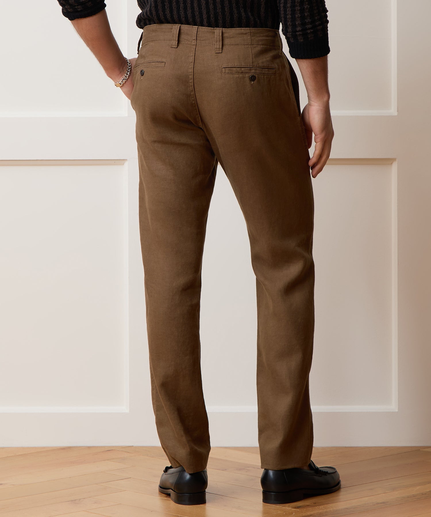 Todd Snyder Straight Fit Linen Favorite Pant in Cigar Cigar