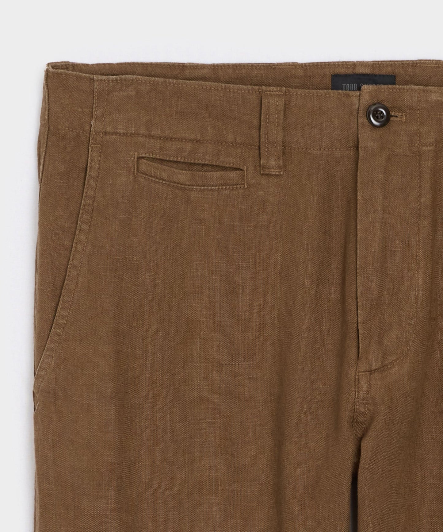 Todd Snyder Straight Fit Linen Favorite Pant in Cigar Cigar