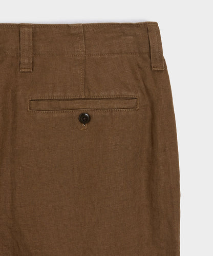 Todd Snyder Straight Fit Linen Favorite Pant in Cigar Cigar