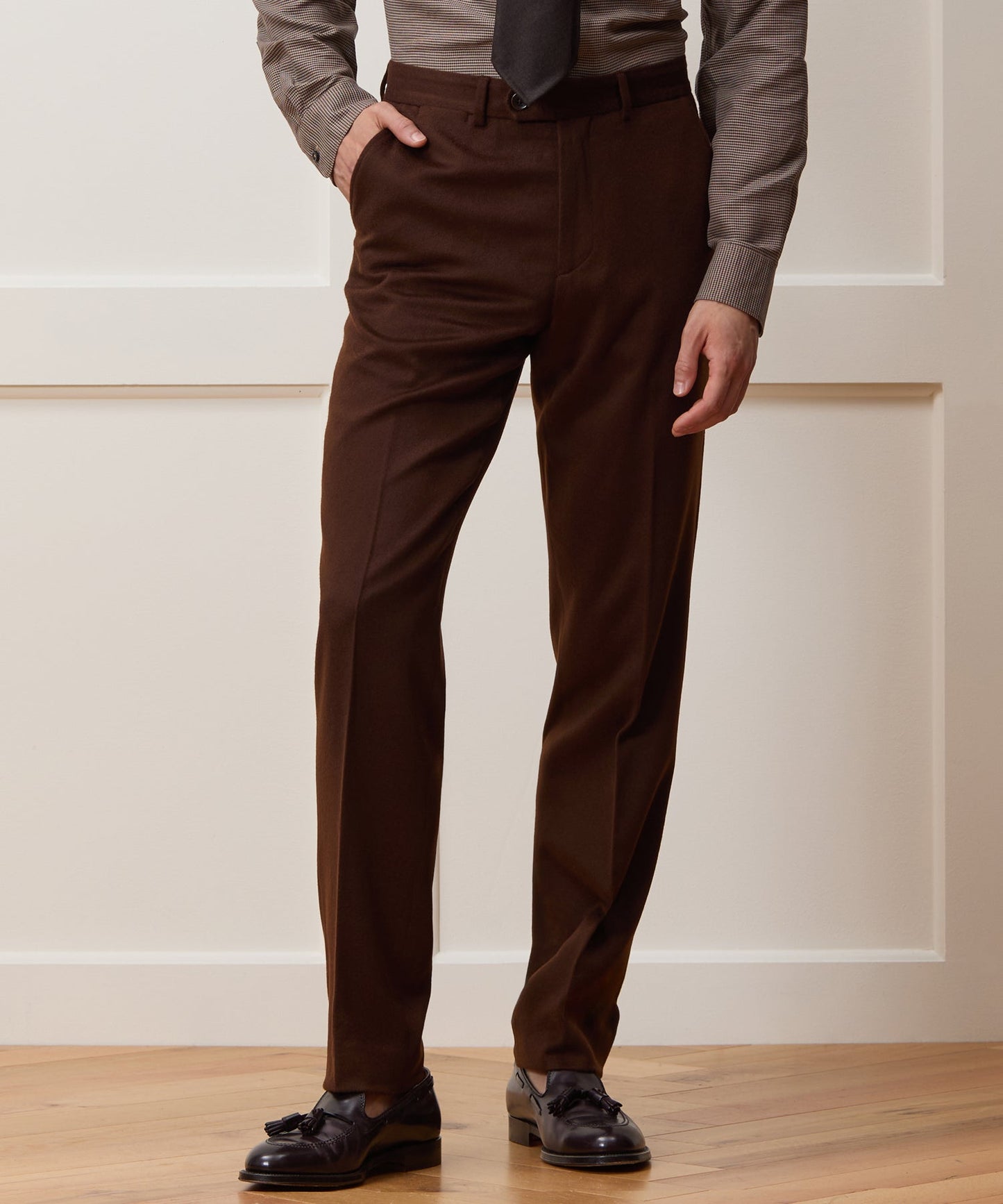 Todd Snyder Italian Cashmere Sutton Trouser in Chocolate Chocolate