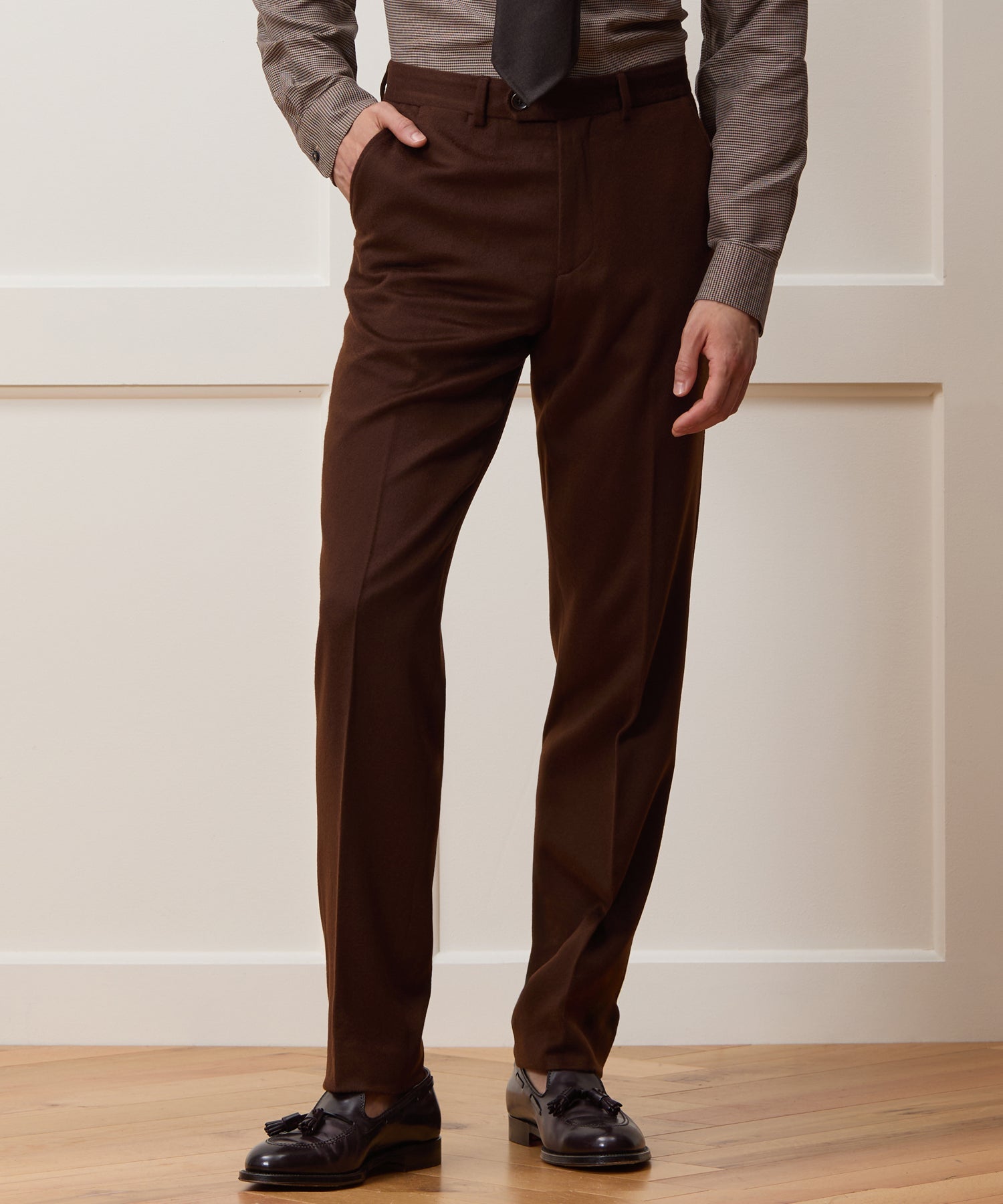 Todd Snyder Italian Cashmere Sutton Trouser in Chocolate Chocolate