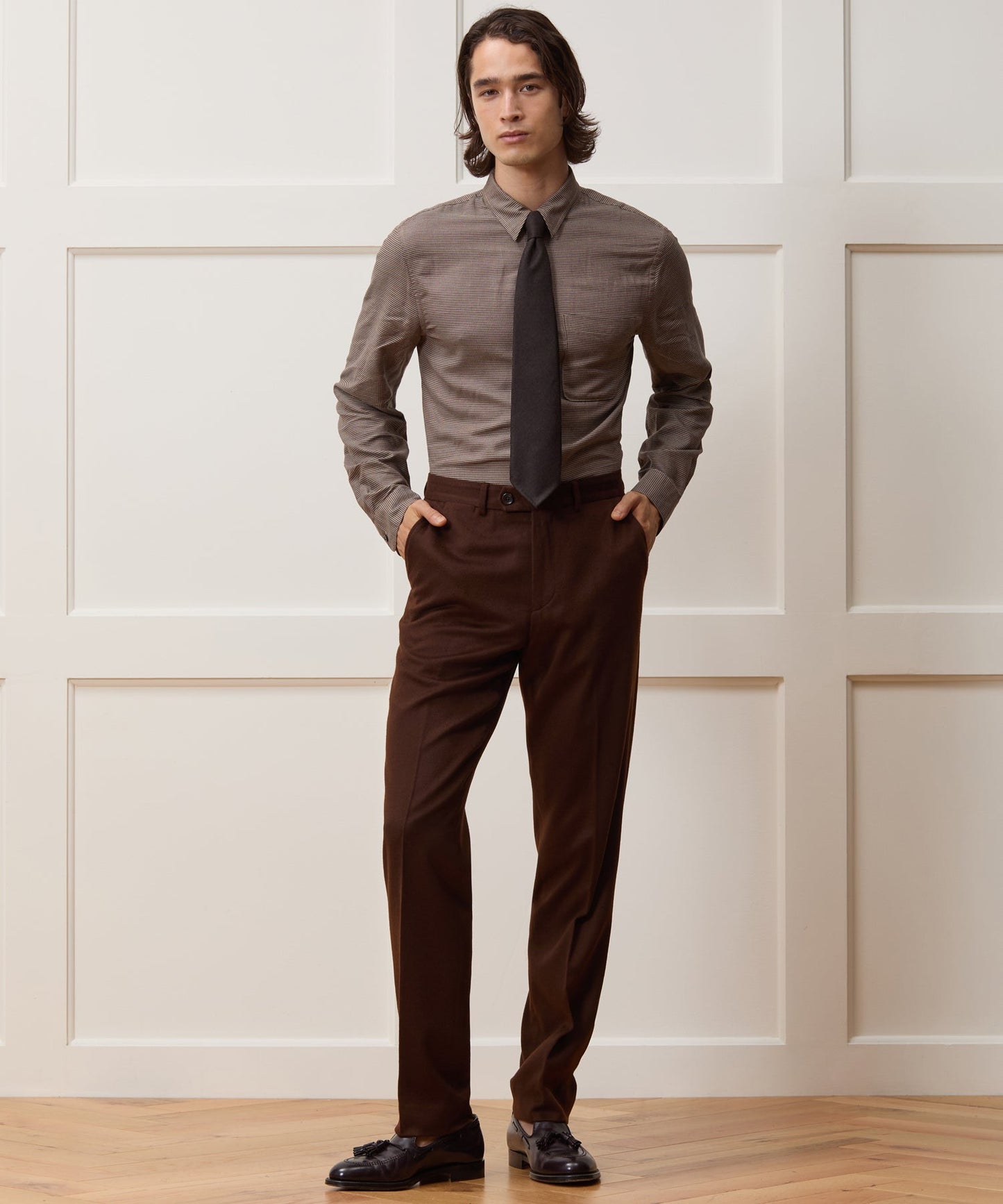 Todd Snyder Italian Cashmere Sutton Trouser in Chocolate Chocolate