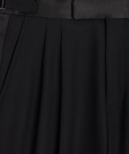 Todd Snyder Italian Wool Relaxed Tuxedo Trouser in Black Black