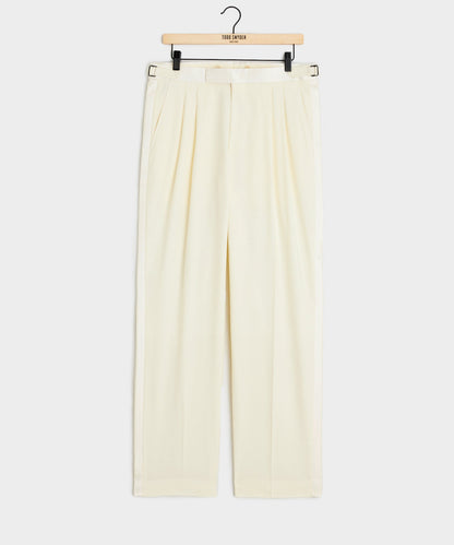 Todd Snyder Italian Wool Relaxed Tuxedo Trouser in Ivory Ivory