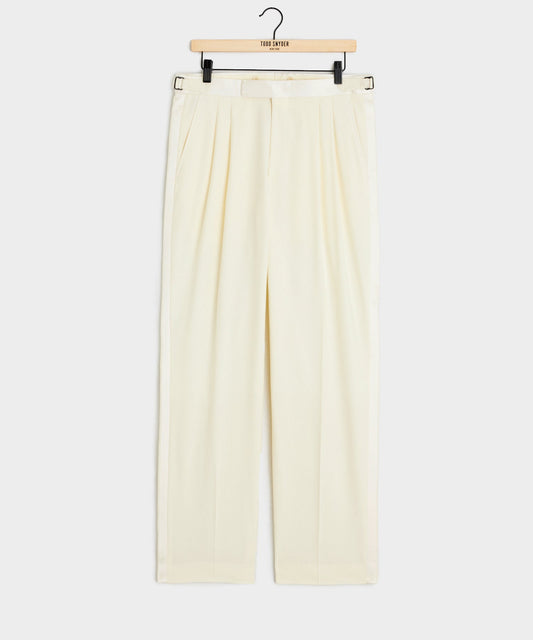 Todd Snyder Italian Wool Relaxed Tuxedo Trouser in Ivory Ivory