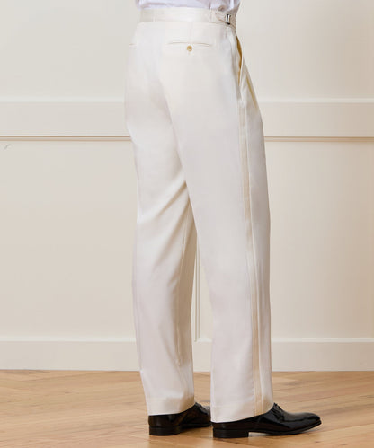 Todd Snyder Italian Wool Relaxed Tuxedo Trouser in Ivory Ivory
