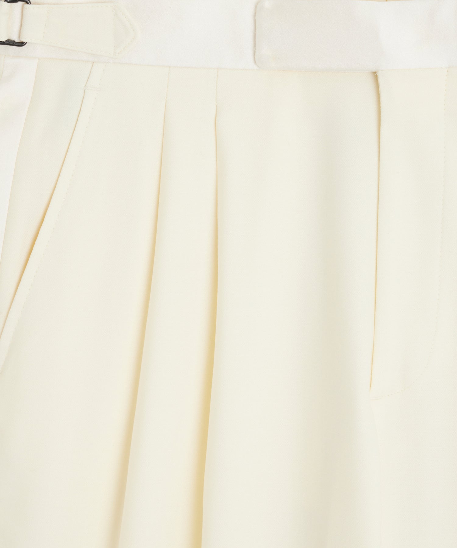 Todd Snyder Italian Wool Relaxed Tuxedo Trouser in Ivory Ivory