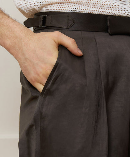 Todd Snyder Italian Relaxed Tuxedo Trouser in Brown Brown