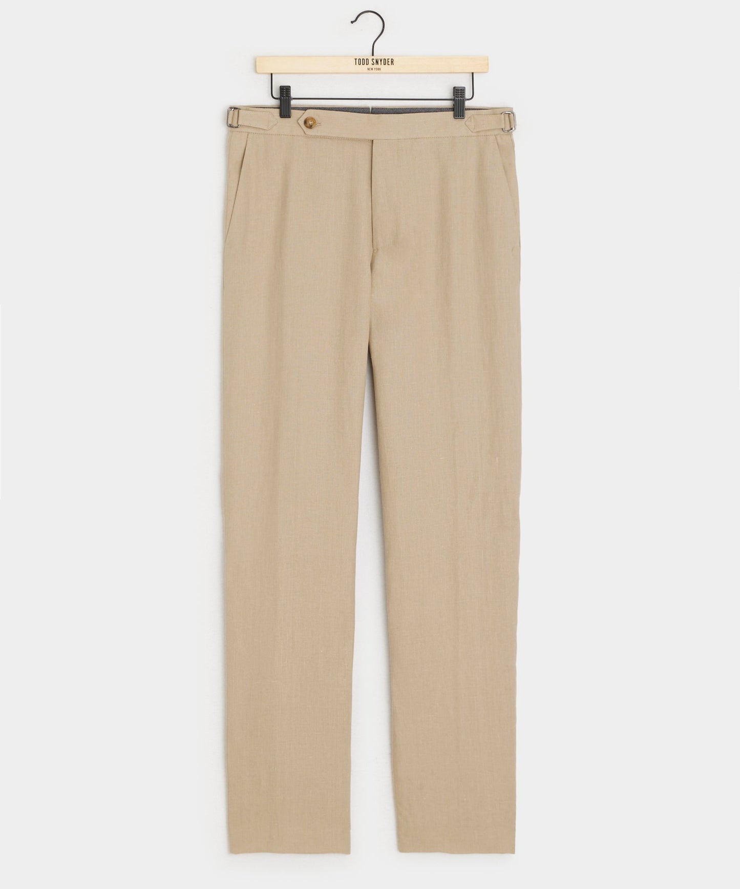 Todd Snyder Italian Linen Side Tab Trouser in Beige Beige