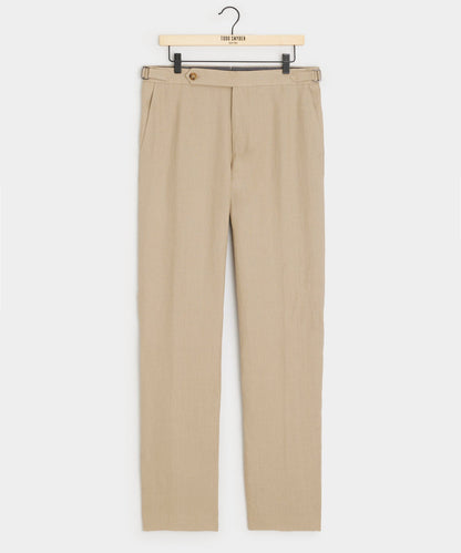 Todd Snyder Italian Linen Side Tab Trouser in Beige Beige