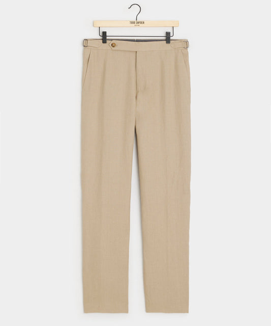 Todd Snyder Italian Linen Side Tab Trouser in Beige Beige