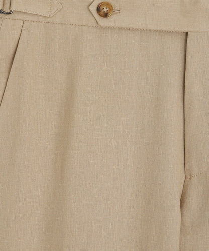 Todd Snyder Italian Linen Side Tab Trouser in Beige Beige