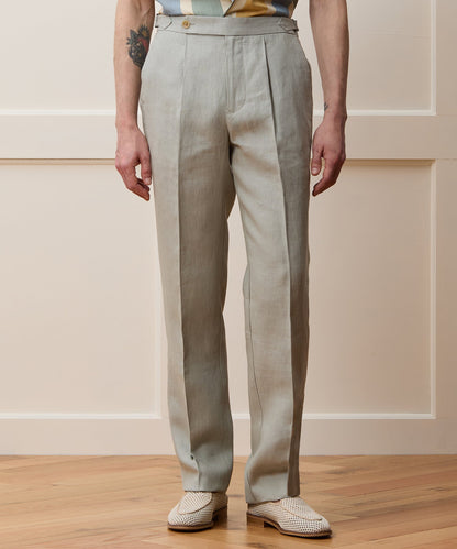 Todd Snyder Irish Linen Side Tab Trouser in Dove Grey Dove Grey