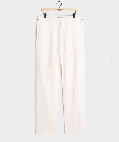 Todd Snyder Irish Linen Side Tab Trouser in White White