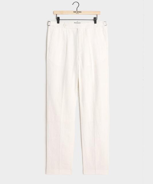 Todd Snyder Irish Linen Side Tab Trouser in White White