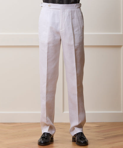 Todd Snyder Irish Linen Side Tab Trouser in White White