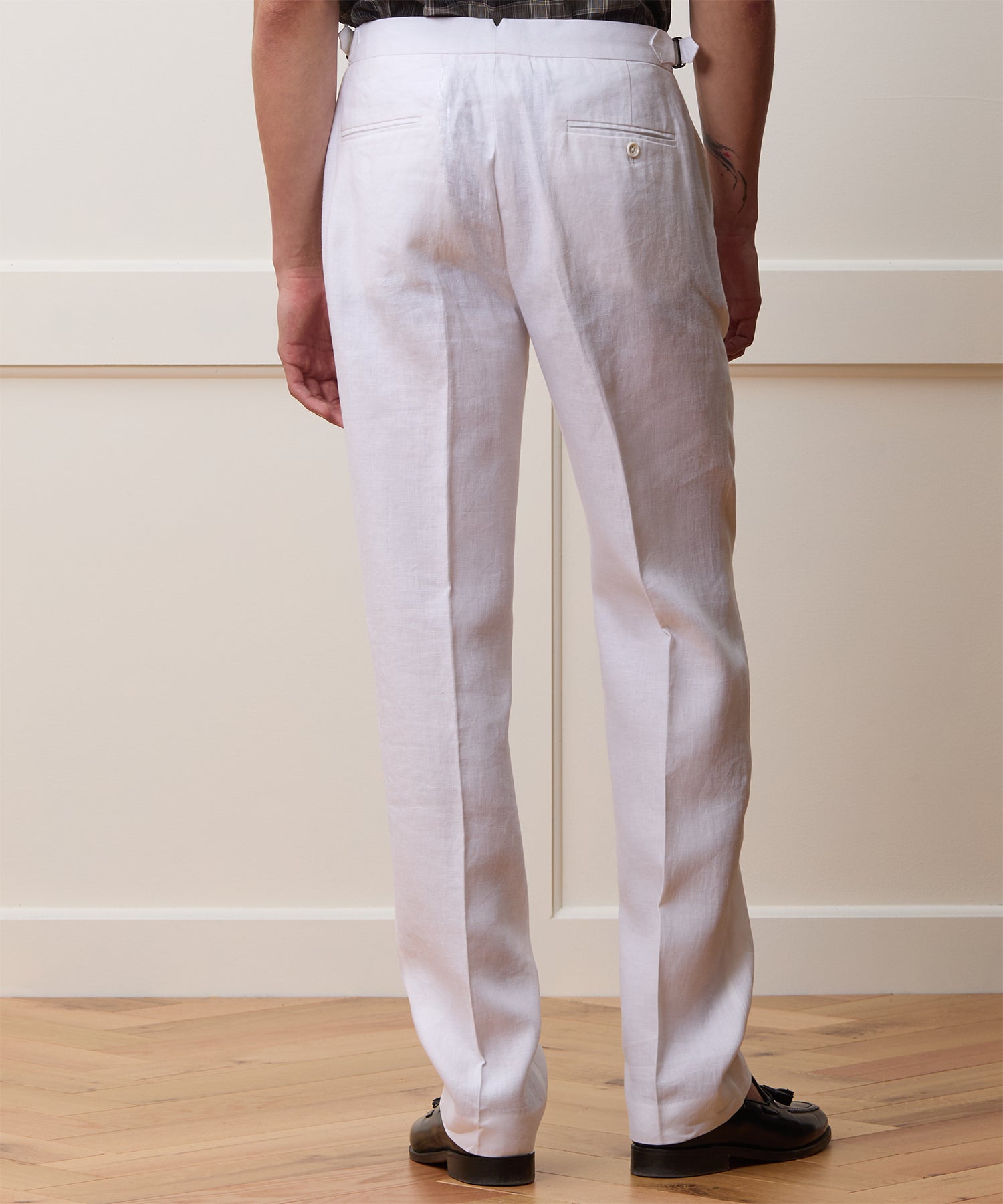 Todd Snyder Irish Linen Side Tab Trouser in White White