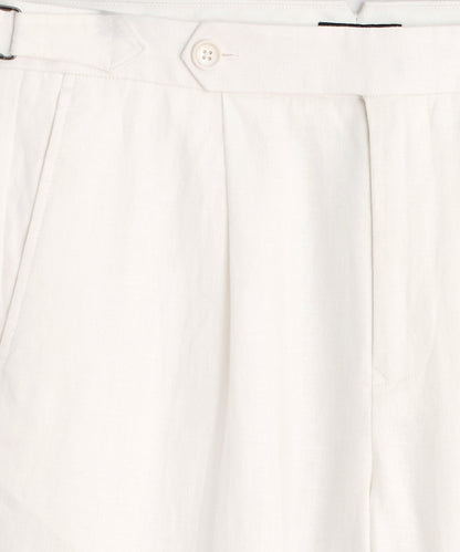 Todd Snyder Irish Linen Side Tab Trouser in White White
