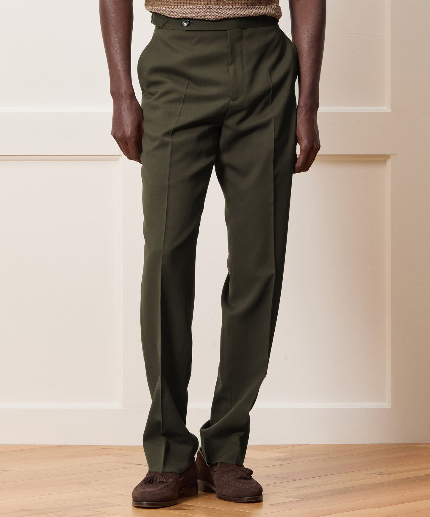 Todd Snyder Gabardine Side Tab Trouser in Snyder Olive Snyder Olive