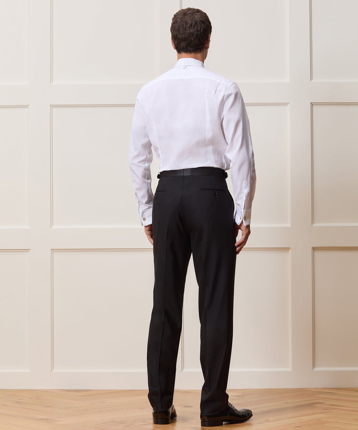 Todd Snyder Italian Wool Straight Fit Tuxedo Trouser Black