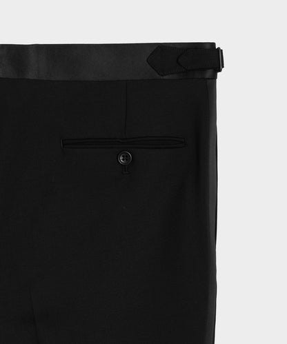 Todd Snyder Italian Wool Straight Fit Tuxedo Trouser Black