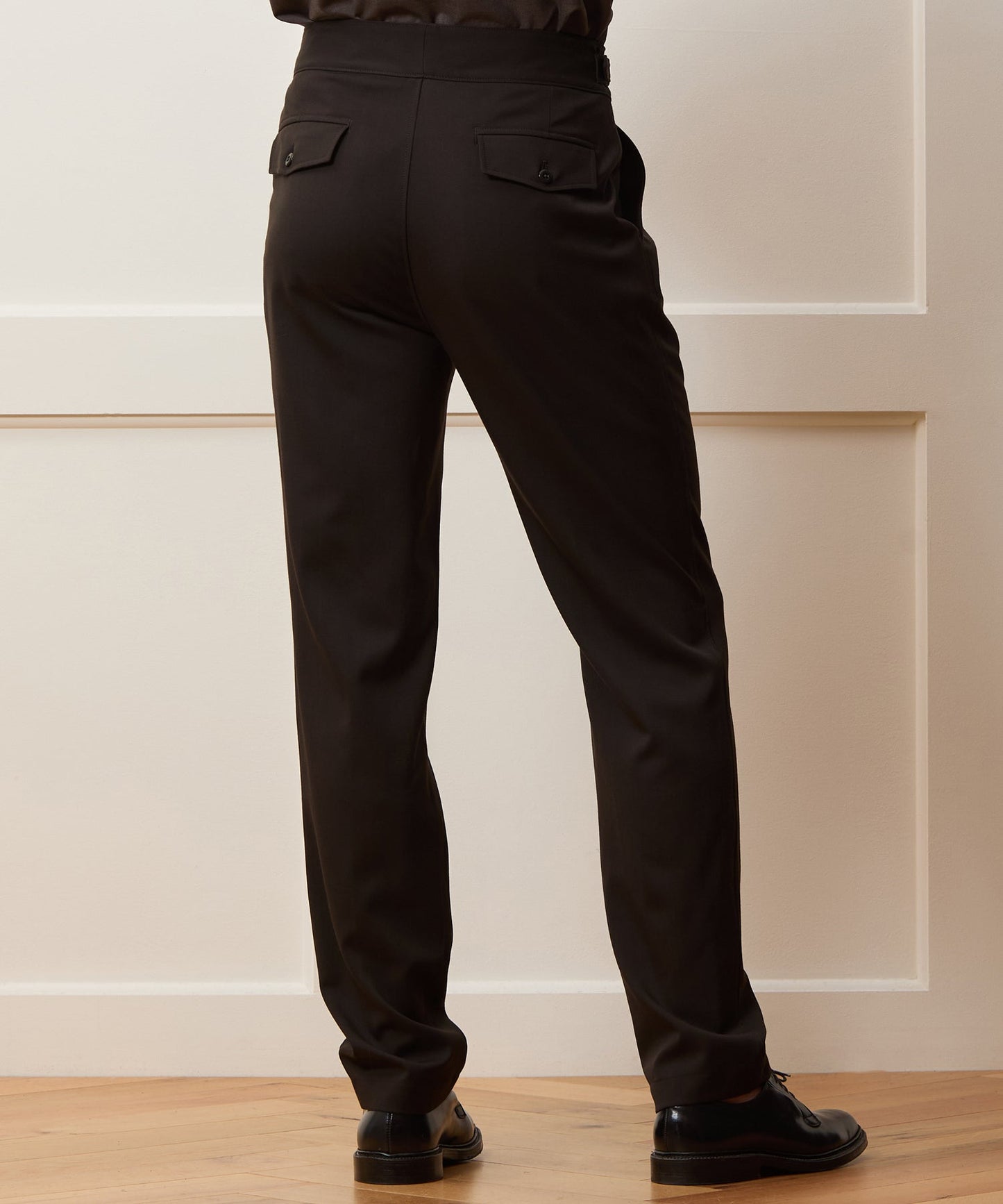 Todd Snyder Gabardine Gurkha Dress Trouser in Caviar Caviar