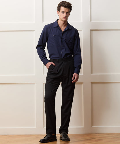 Todd Snyder Gabardine Gurkha Dress Trouser in Black Black