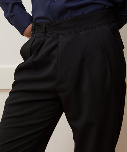 Todd Snyder Gabardine Gurkha Dress Trouser in Black Black
