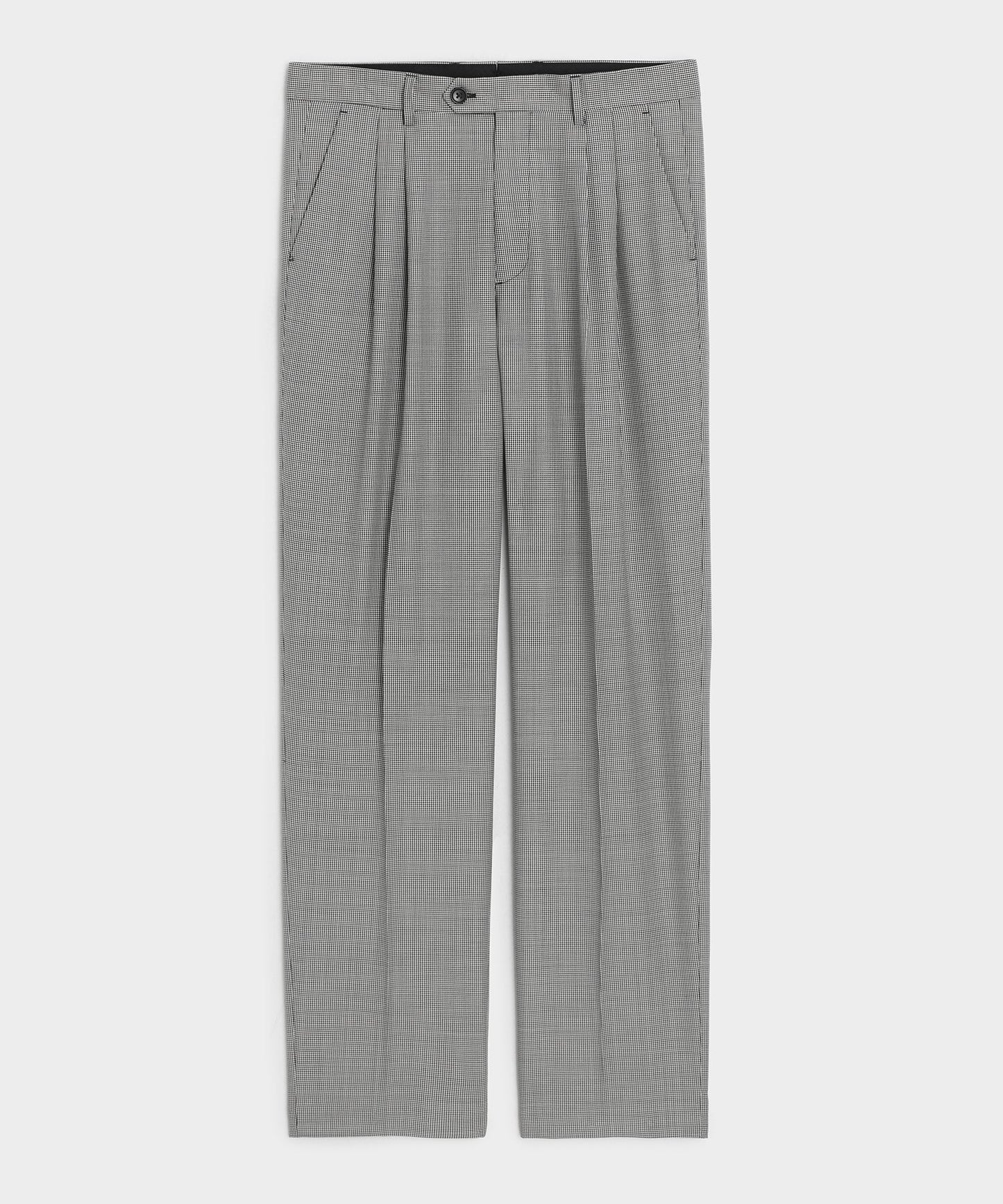 Todd Snyder Italian Wool Houndstooth Wythe Trouser in Cream Houndstooth Cream