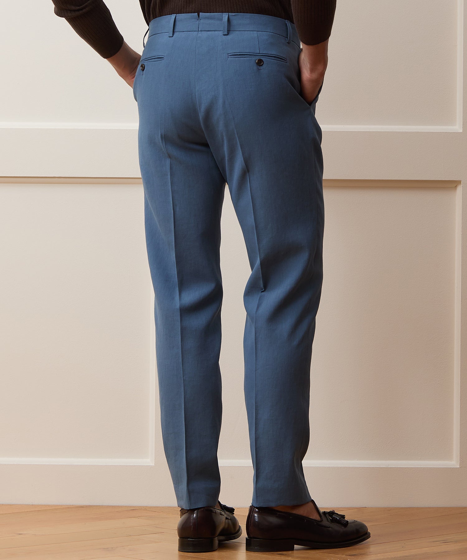 Todd Snyder Sueded Linen Sutton Trouser in Harbor Blue Harbor Blue