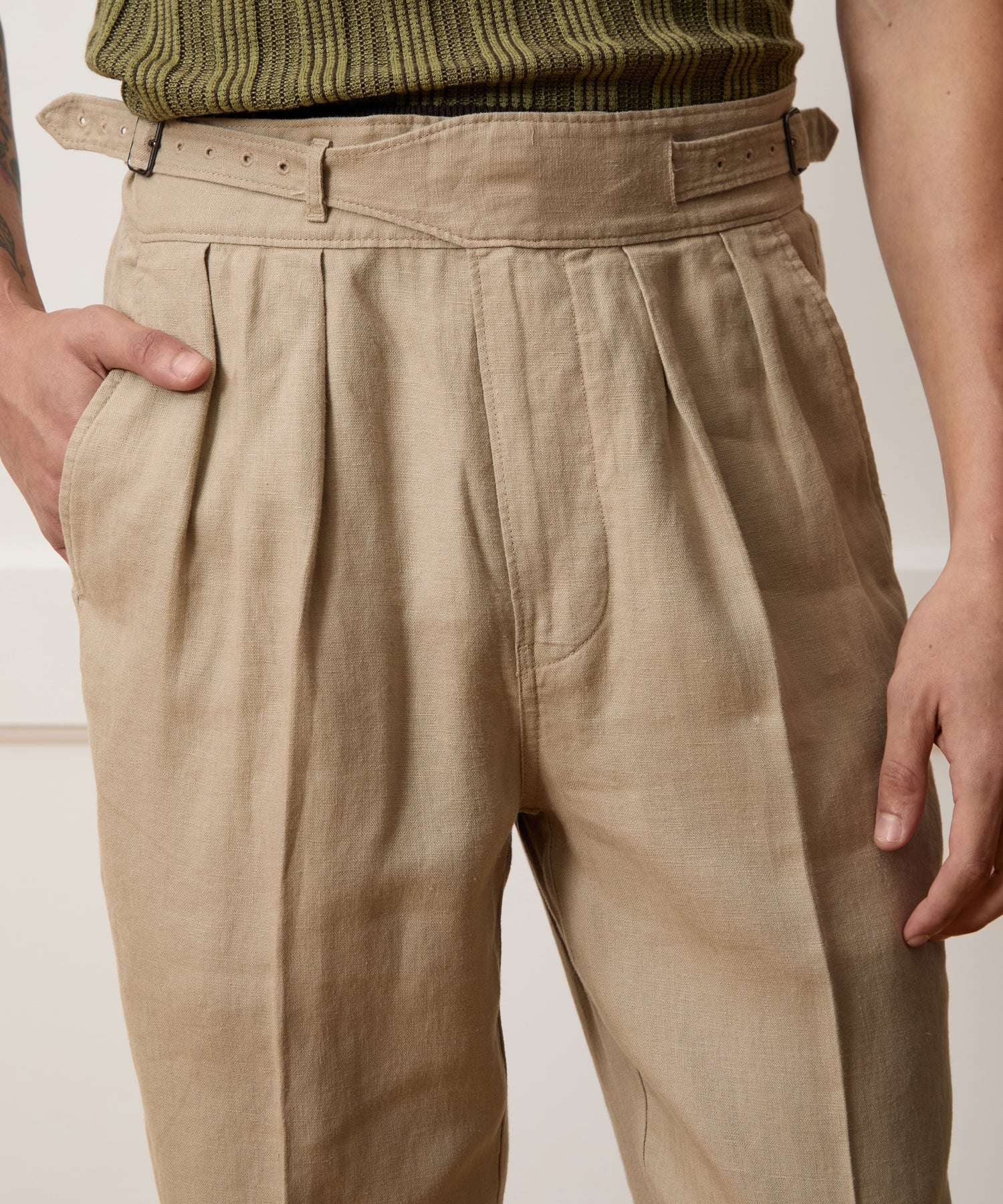 Todd Snyder Linen Gurkha Trouser in Beige Beige
