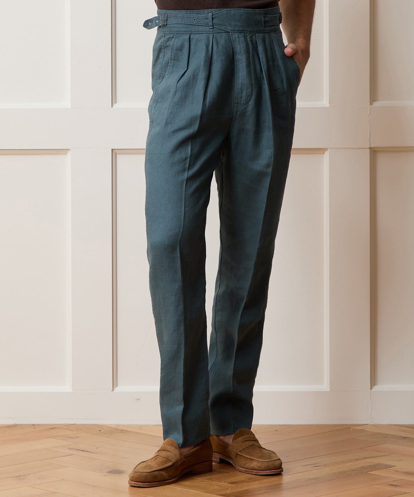 Todd Snyder Linen Gurkha Trouser in Teal Teal