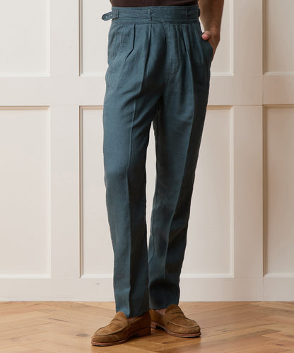 Todd Snyder Linen Gurkha Trouser in Teal Teal