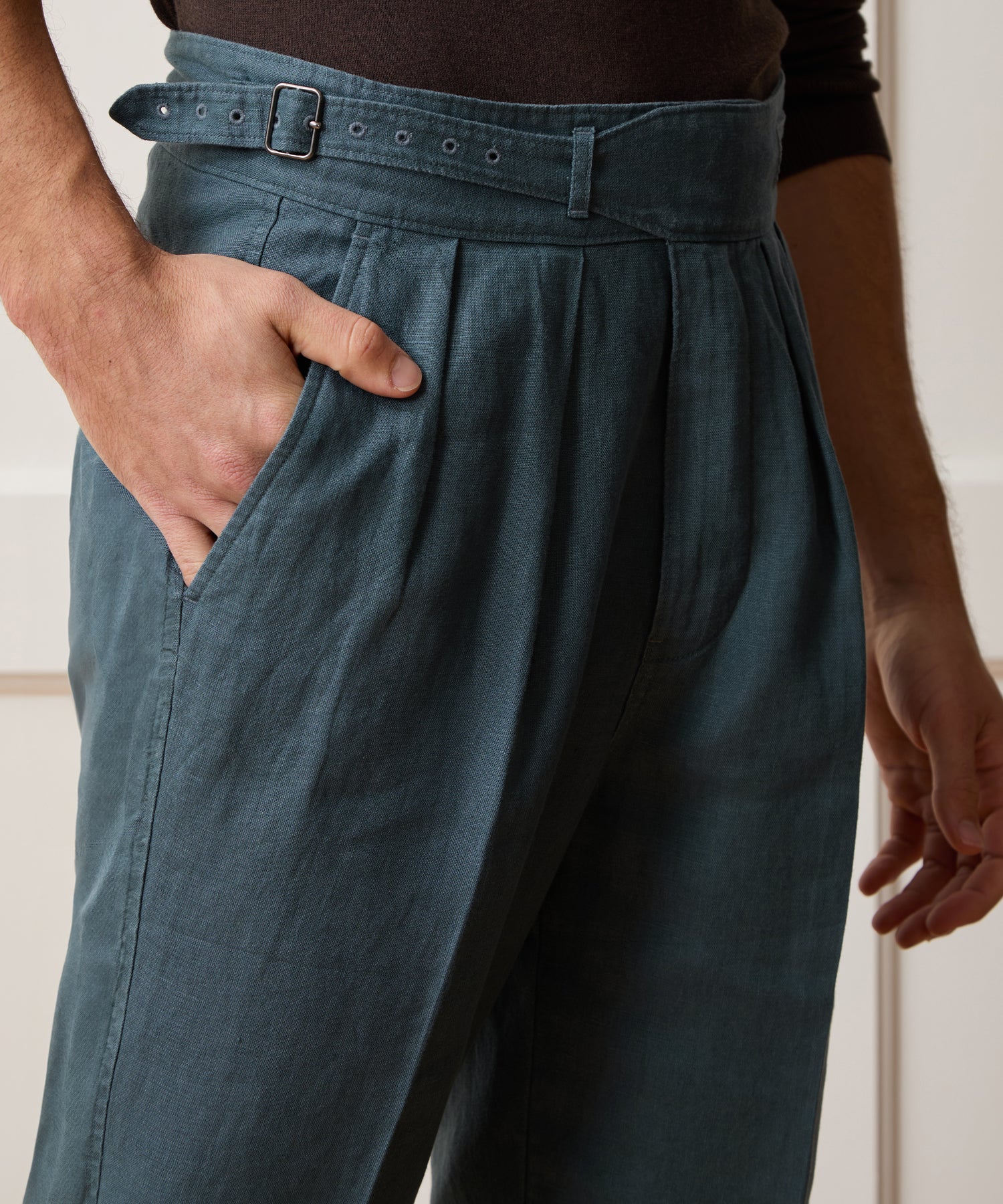 Todd Snyder Linen Gurkha Trouser in Teal Teal