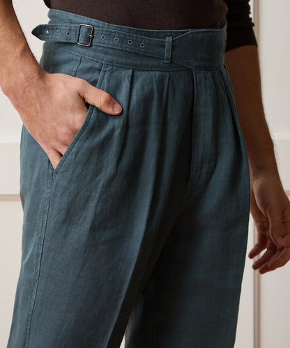 Todd Snyder Linen Gurkha Trouser in Teal Teal