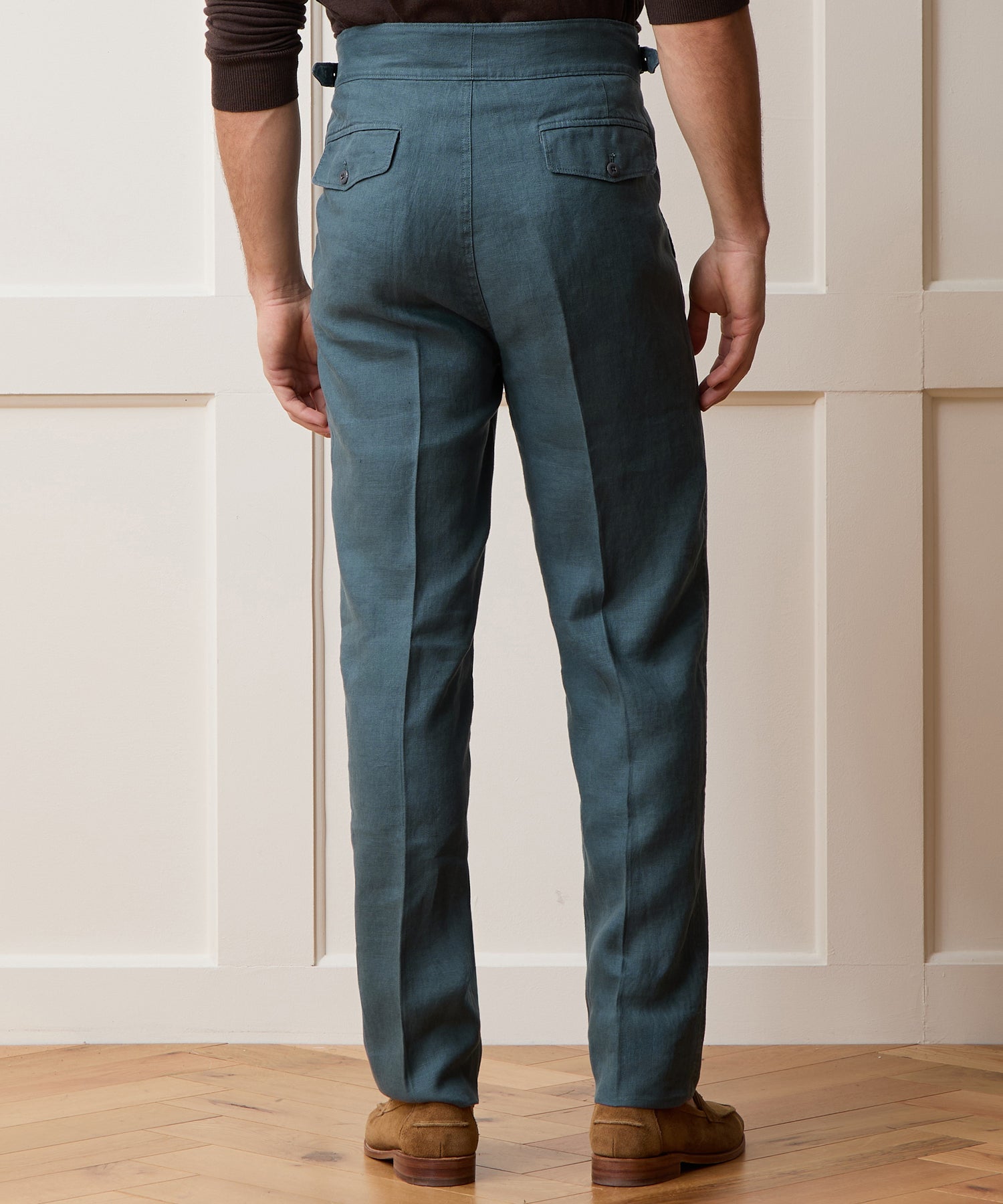 Todd Snyder Linen Gurkha Trouser in Teal Teal