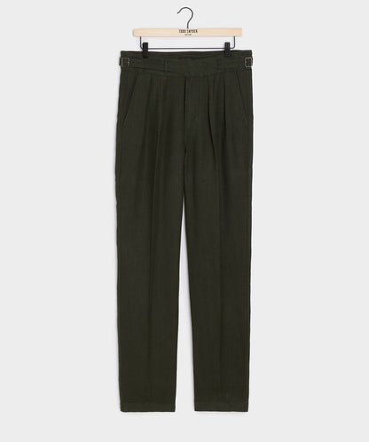 Todd Snyder Linen Gurkha Trouser in Snyder Olive Snyder Olive