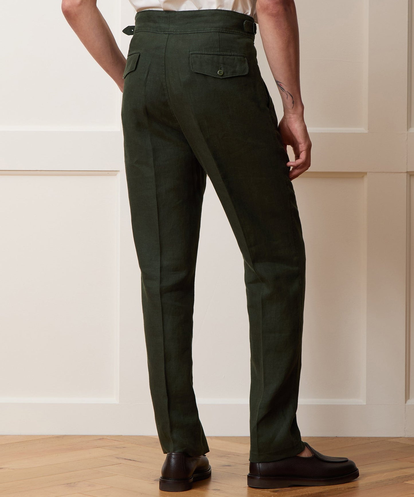 Todd Snyder Linen Gurkha Trouser in Snyder Olive Snyder Olive
